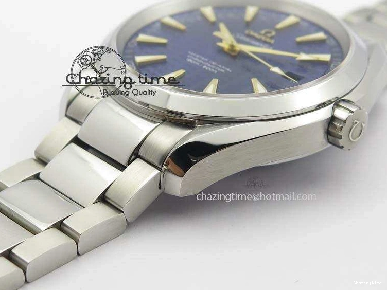 0505 Aqua Terra “James Bond” SS V6F 1:1 Best Edition Blue Textured Dial On SS Bracelet A GoodFit 8202